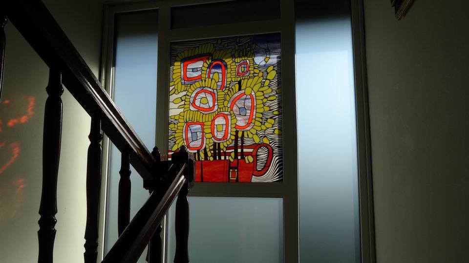 Hundertwasser átdolgozás díszüvegre